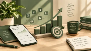 Digital marketing growth chart showing rising profits and online business success for the Best Digital Marketing Specialist in Kozhikode.